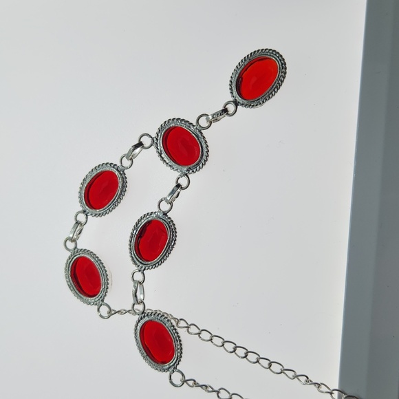 Nwot! Garnet sterling necklace handmade - Picture 5 of 6